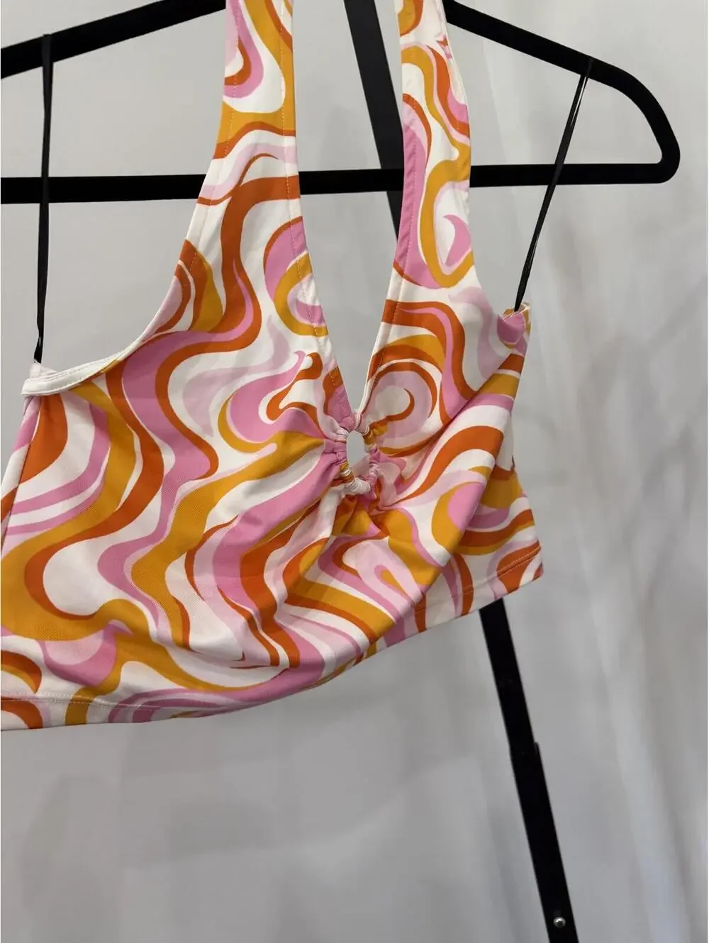 H&M Divided Women's Crop Top with Retro Swirl Pattern, Size M - Picture 3 of 5